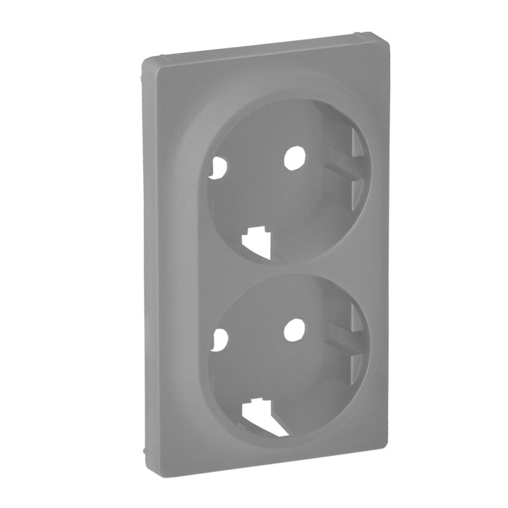 Zaślepka Valena Life - gniazdo 2x2P+E - standard niemiecki - aluminium