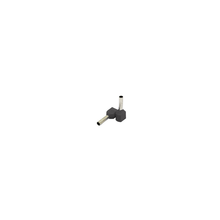 Manchon isolé double extrémité 0,75mm2/8mm, gris, 100 pcs