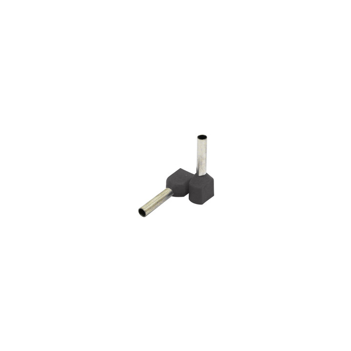 Manchon isolé double extrémité 4mm2/12mm, gris, 100 pcs