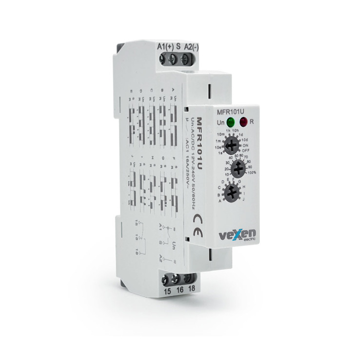 MFR101U реле времени 1CO 16A 12-230V AC/DC