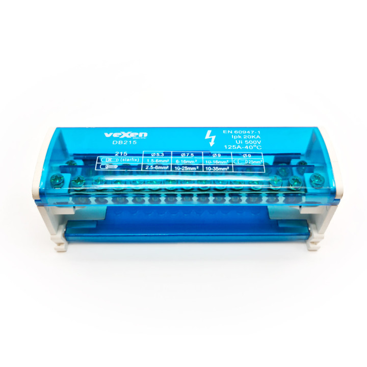 Распределительный блок  2x15, 125A/500V
