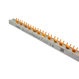 Jeu de barres MCB 16 mm2, phase 3P+N (L1NL2NL3N), type fourche, 1 m, 54 modules