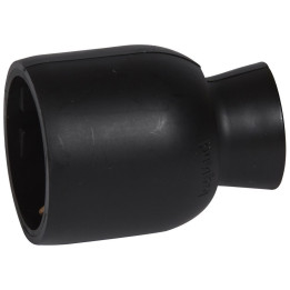 2P+E extension - 16 A - German std -plastic straight outlet -black -gencod label
