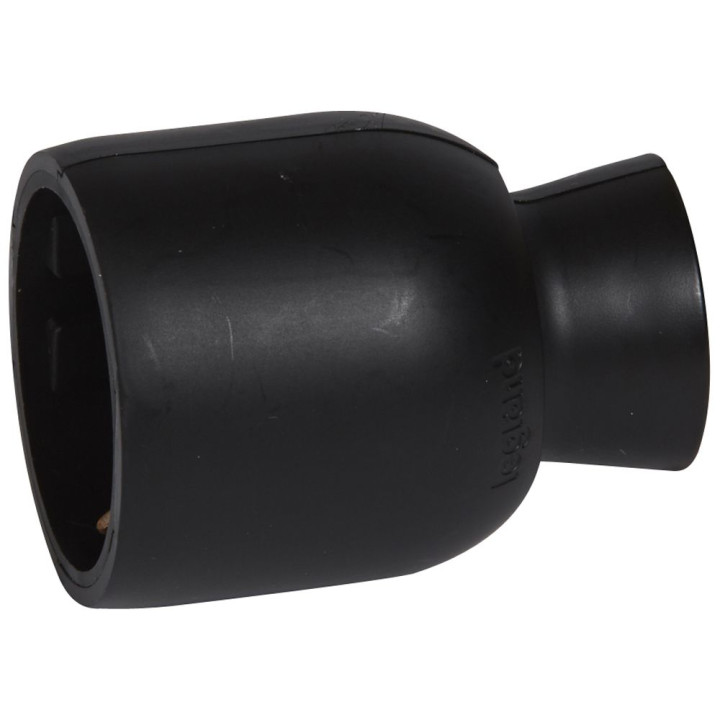 2P+E extension - 16 A - German std -plastic straight outlet -black -gencod label