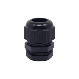 M25-Kabelverschraubung aus schwarzem Kunststoff, IP68, 13–18 mm