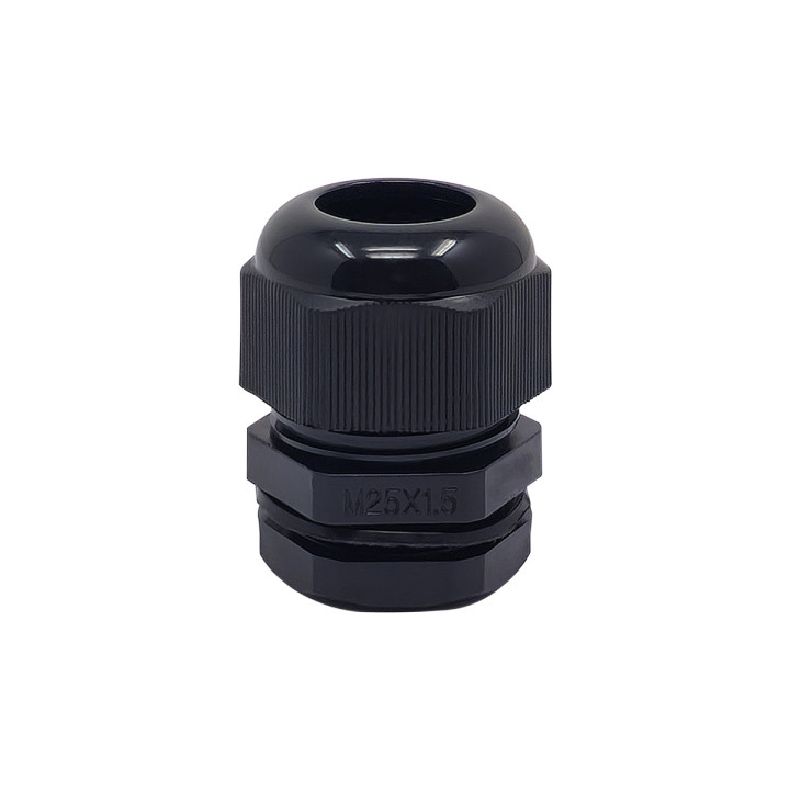 M25-Kabelverschraubung aus schwarzem Kunststoff, IP68, 13–18 mm