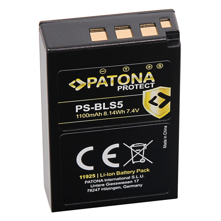 Patona PT11925 Battery Olympus BLS5 1100mAh Li-Ion Protect