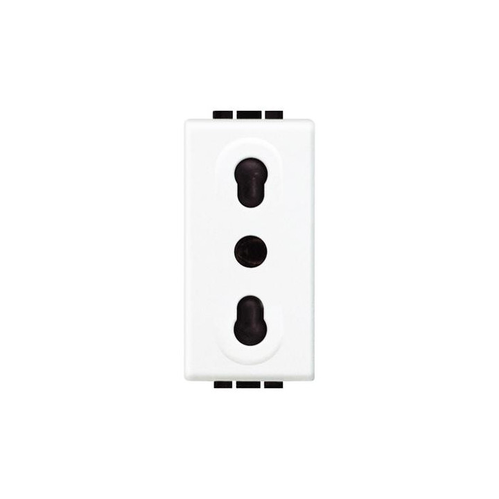 Socket 2P+T 10/16A 250 Vac - shielded tulip contacts