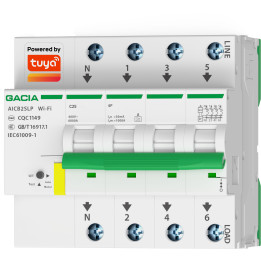 AICB 4P C25 30mA, 6kA, smart modular circuit breaker WiFi, TUYA