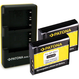 Patona PT1940B Dual Charger for Sony NP-BG1 + 2x 960 mAh Batteries