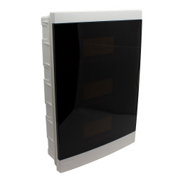 Distribution box flush mounted 36 modules, transparent door, IP40