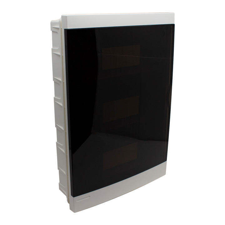 Distribution box flush mounted 36 modules, transparent door, IP40