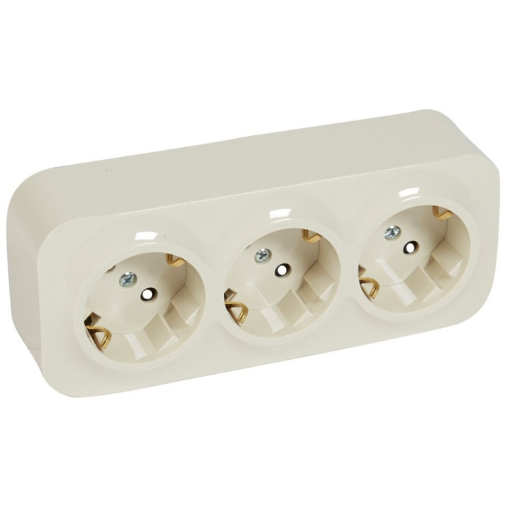 Розетка Legrand Forix 3x2P+E слоновая кость