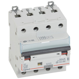 Disjoncteur différentiel - DX 6000 - 10 kA - 4P - 400 V - 32 A - 30 mA - Type Hpi
