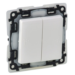 Interrupteur va-et-vient double Valena Life - 10 AX - 250 V - IP44 - blanc