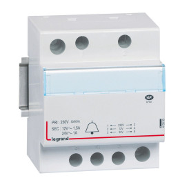 Transformator dzwonkowy - 230 V/24 V - 12 V - 24-18 VA - 4 mod