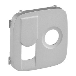 Zaślepka Valena Allure - gniazdo TV 0-2400 MHz + RJ 45 Kat. 6 UTP - aluminium