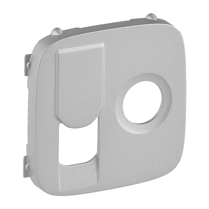 Zaślepka Valena Allure - gniazdo TV 0-2400 MHz + RJ 45 Kat. 6 UTP - aluminium