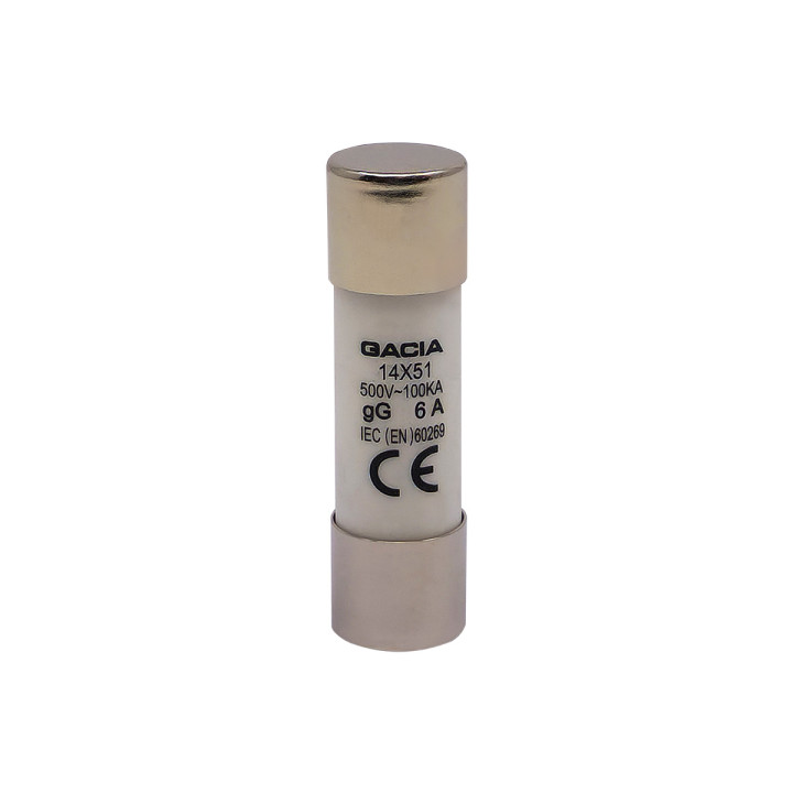 14x51 gG 6A cylindrical fuse link 500VAC
