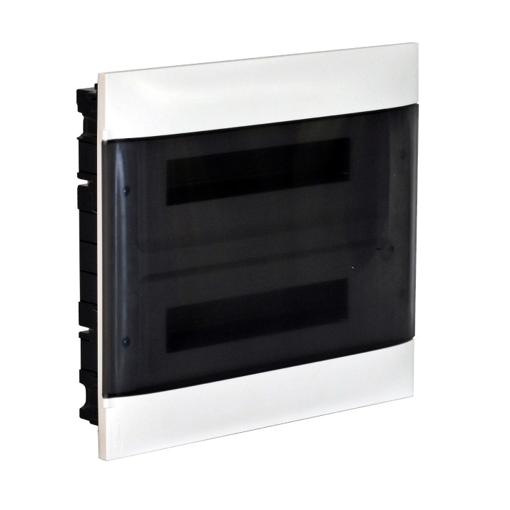 LEGRAND ARMOIRE AFFLEURANTE 2X12M PORTE FUMÉE BORNIER E+N POUR MUR MAÇONNERIE