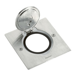 PRISE CARREE AU SOL INOX BROSSÉ