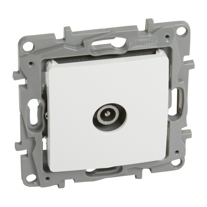 TV male terminal socket Niloe - attenuation -10 dB - white