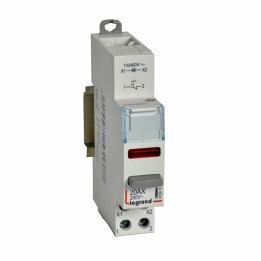 Interrupteur de commande double fonction - 20 A - 250 V - 1 NF + voyant rouge
