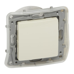 Wechselschalter Niloe – 1fach IP 44 – 10 AX – 250 V – automatische Klemmen – Elfenbein
