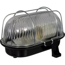 Lampengehäuse mit Metallnetzoval60W, IP 44 schwarz