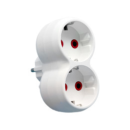 VX1012W - 2 gang earthed, white socket plug