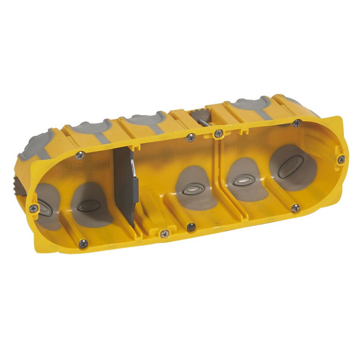 Flush mounting box EcoBatibox - 3 gang depth 50 mm - dry partitions