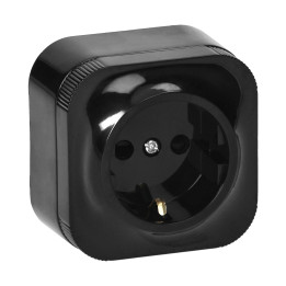 Orno одиночная розетка Schuko ToDo IP20, черная