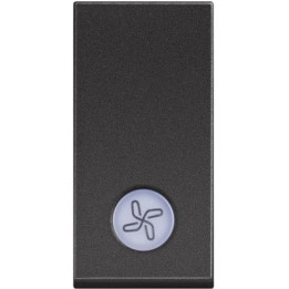 One-way switch 1P 10 AX - 250 Vac - lightable - fan symbol
