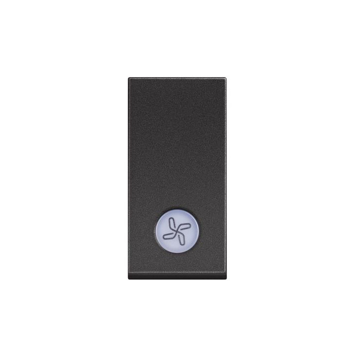 One-way switch 1P 10 AX - 250 Vac - lightable - fan symbol