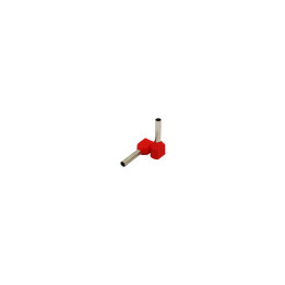 Manchon isolé double extrémité 1mm2/10mm, rouge, 100 pcs