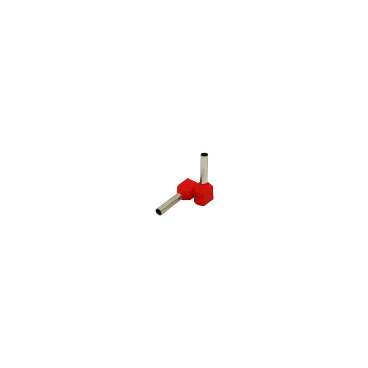 Manchon isolé double extrémité 1mm2/10mm, rouge, 100 pcs