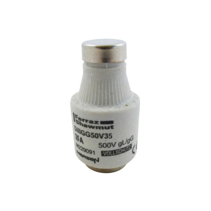 D fuse-link, gG, DIII, 500VAC, 35A, black