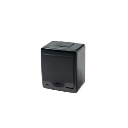 Gniazdo natynkowe BETA z uziemieniem czarne IP44 Ochrona UV 230V