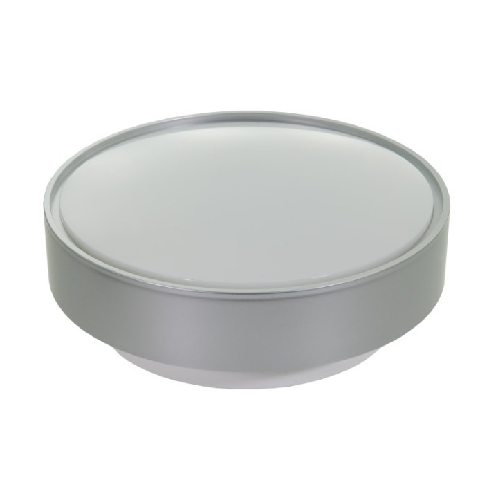 DIONE LED-Silberring, weiße Unterseite, milchiger Lampenschirm