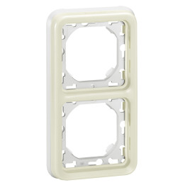 Marco de soporte para montaje empotrado Plexo IP 55 - 2 elementos verticales - blanco