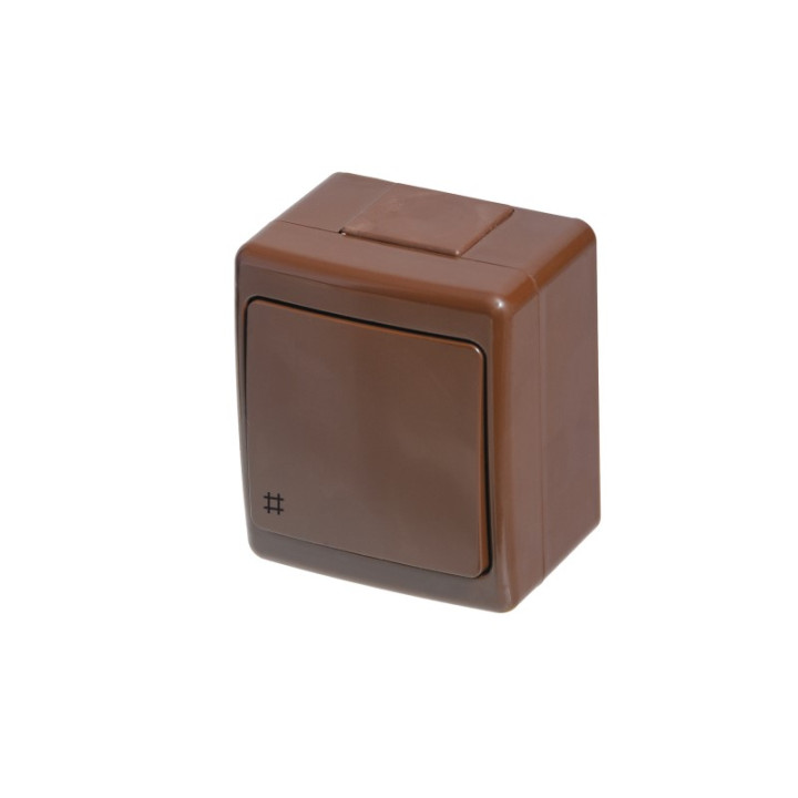 BETA Kreuzschalter Oberfläche braun IP44