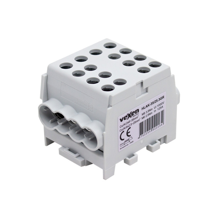 Borne HLAK Al/CU 2x35-6x25mm - gris