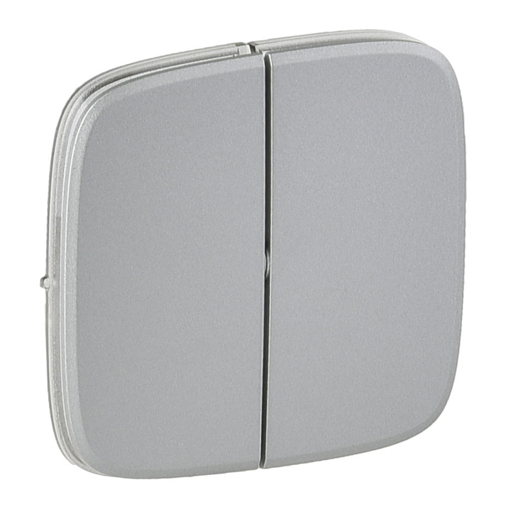 Cover plate Valena Allure - 2-gang switch/push-button - aluminium