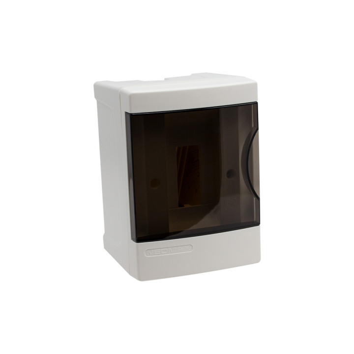 Distribution box wall mounted 2 modules, transparent door, IP40