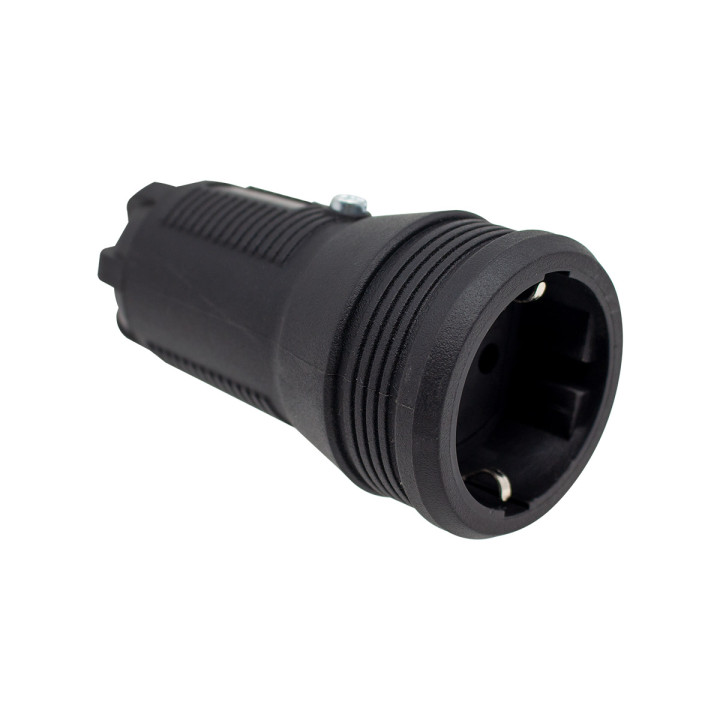 VEXEN PRO резиновая розетка черная без крышки 2P+E 16A
