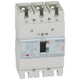 Disjoncteur à déclenchement magnéto-thermique DPX3 250, 3 pôles 200A et pouvoir de coupure 25kA