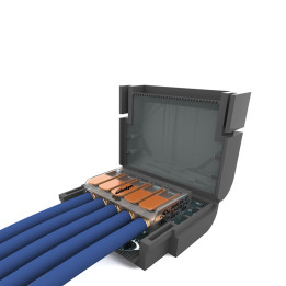 ShellBox gel insulated connection box IPX8 with 5-way Wago connector 0.2-4mm2