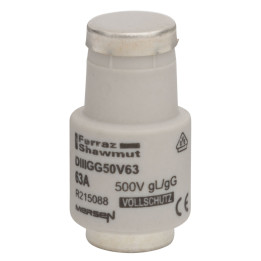 D fuse-link, gG, DIII, 500VAC, 63A, copper