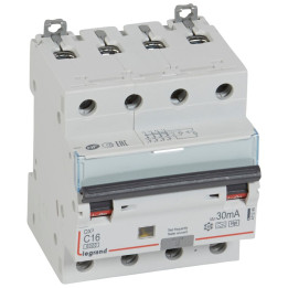 Disjoncteur différentiel - DX 6000 - 10 kA - 4P - 400 V - 16 A - 30 mA - Type Hpi