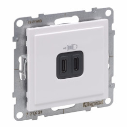 CARGADOR SUNO 2 USB TIPO C+C 3A 15W BLANCO